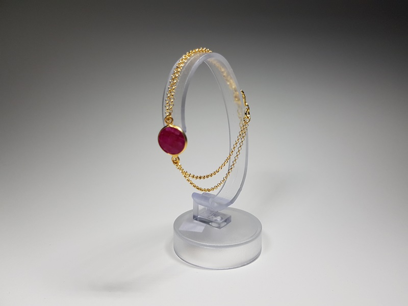 ruby bracelet with silver lavriostone