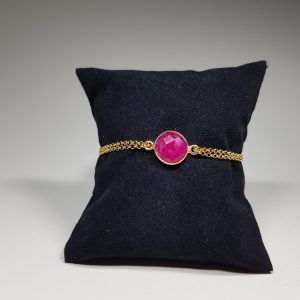 ruby bracelet with silver lavriostone