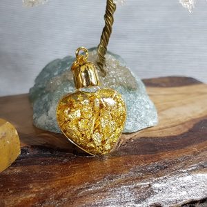 μοτίφ καρδιά με φύλλα χρυσού lavriostone