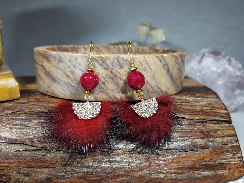σκουλαρίκια με ruby αχάτη lavriostone