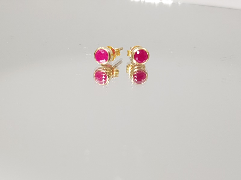 Ασημένια καρφωτά σκουλαρίκια με ruby αχάτες -EAR57 Lavriostone