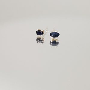 Ασημένια καρφωτά σκουλαρίκια με ζαφείρια-EAR63 Lavriostone