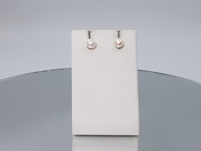 Ασημένια καρφωτά σκουλαρίκια με μαργαριτάρια-EAR66 Lavriostone