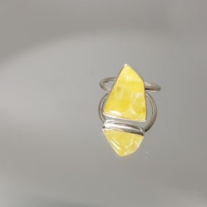Χειροποίητο δαχτυλίδι με κίτρινο Αραγωνίτη_UC49 Lavriostone