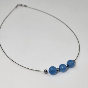 Κολιέ με μπλέ αχάτη_N121 Lavriostone
