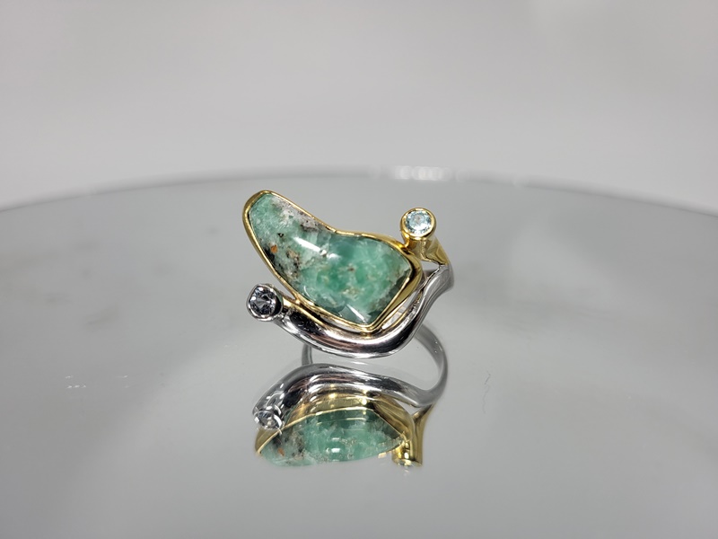 Χειροποίητο Δαχτυλίδι με Σμιθσονίτη πράσινος Smithsonite_UC137 Lavriostone
