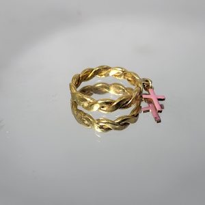 Ασημένιο επιχρυσωμένο δαχτυλίδι 925 με ασημένια στοιχεία_R103 Lavriostone!