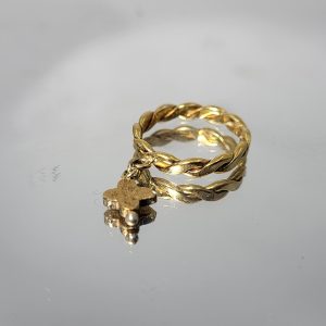 Ασημένιο επιχρυσωμένο δαχτυλίδι 925 με ασημένια στοιχεία_R105 Lavriostone!