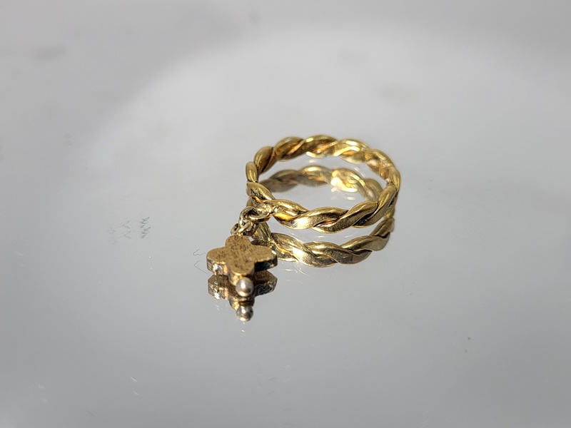 Ασημένιο επιχρυσωμένο δαχτυλίδι 925 με ασημένια στοιχεία_R105 Lavriostone!