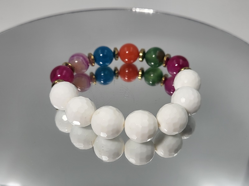 Βραχιόλι Αχάτης Multicolor_B175 Lavriostone.