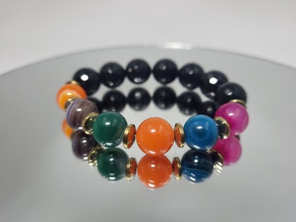 Βραχιόλι Αχάτης Multicolor_B176 Lavriostone.