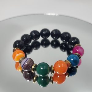 Βραχιόλι Αχάτης Multicolor_B176 Lavriostone.