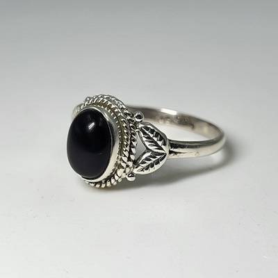 Ασημένιο δαχτυλίδι με Μαύρο Όνυχα_R211 Lavriostone!