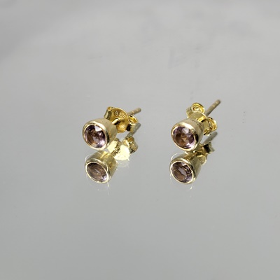 Ασημένια καρφωτά σκουλαρίκια με Αμέθυστο-EAR128 Lavriostone