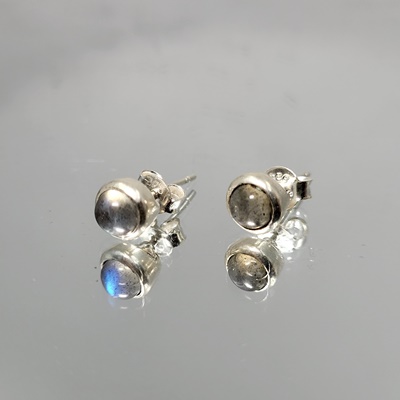 Ασημένια καρφωτά σκουλαρίκια με Λαβραδορίτη-EAR119 Lavriostone