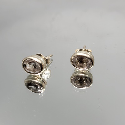 Ασημένια καρφωτά σκουλαρίκια με Χαλαζία-EAR134 Lavriostone