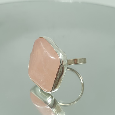 Ασημένιο δαχτυλίδι με Ρόζ Χαλαζία_R233 Lavriostone!