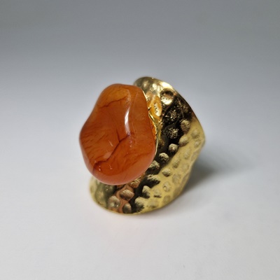 Brass ring-Μπρούτζινο Δαχτυλίδι με Καρνεόλη_BR21 Κατασκευη δια χειρός Lavriostone.
