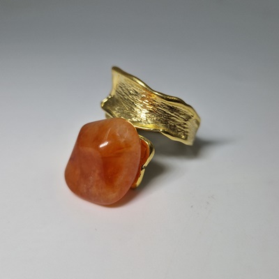 Brass ring-Μπρούτζινο Δαχτυλίδι με Καρνεόλη_BR25 Κατασκευη δια χειρός Lavriostone.