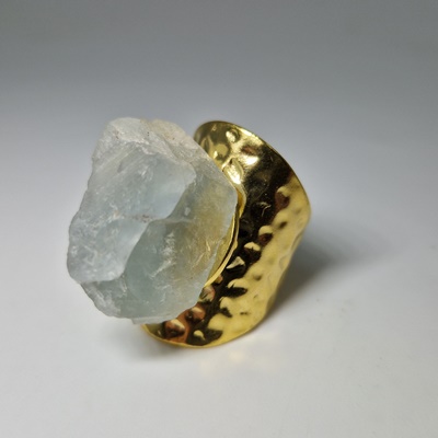 Brass ring-Μπρούτζινο Δαχτυλίδι με Φθορίτη_BR31 Κατασκευη δια χειρός Lavriostone.