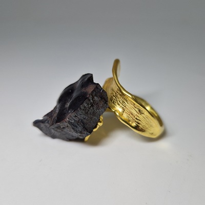 Brass ring-Μπρούτζινο Δαχτυλίδι με Αιματίτη_BR47 Κατασκευη δια χειρός Lavriostone
