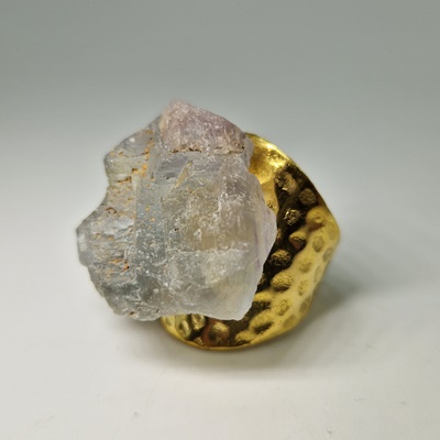 Brass ring-Μπρούτζινο Δαχτυλίδι με Φθορίτη_BR127 Κατασκευη δια χειρός Lavriostone.