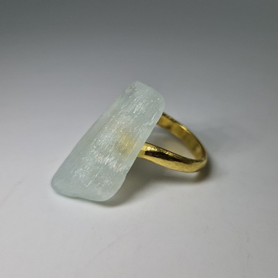 Brass ring-Μπρούτζινο Δαχτυλίδι με Αραγωνίτη_BR141 Κατασκευη δια χειρός Lavriostone.