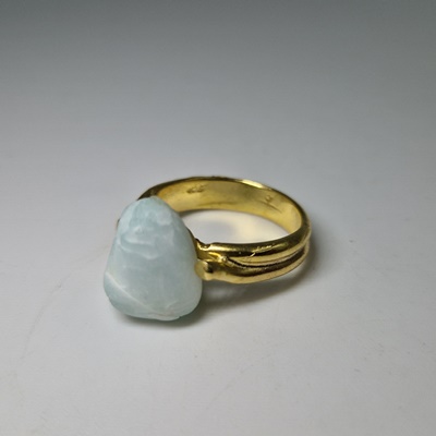 Brass ring-Μπρούτζινο Δαχτυλίδι με Αραγωνίτη_BR142 Κατασκευη δια χειρός Lavriostone.