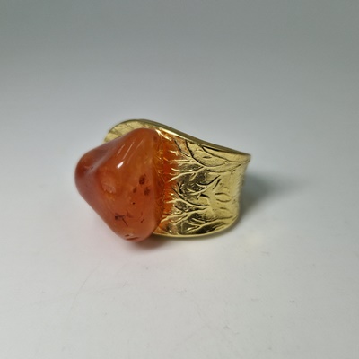 Brass ring-Μπρούτζινο Δαχτυλίδι με Καρνεόλη_BR161 Κατασκευη δια χειρός Lavriostone.