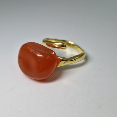 Brass ring-Μπρούτζινο Δαχτυλίδι με Καρνεόλη_BR162 Κατασκευη δια χειρός Lavriostone.