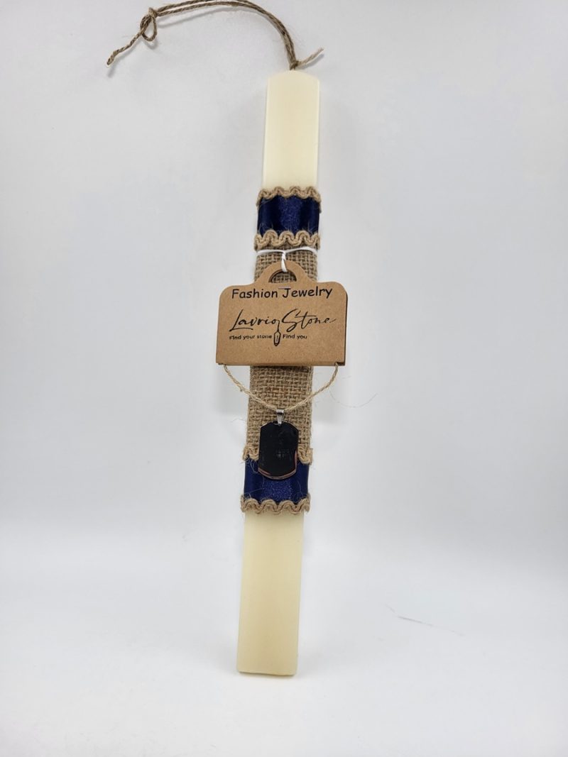 Candle with steel ID card -can71 lavriostone